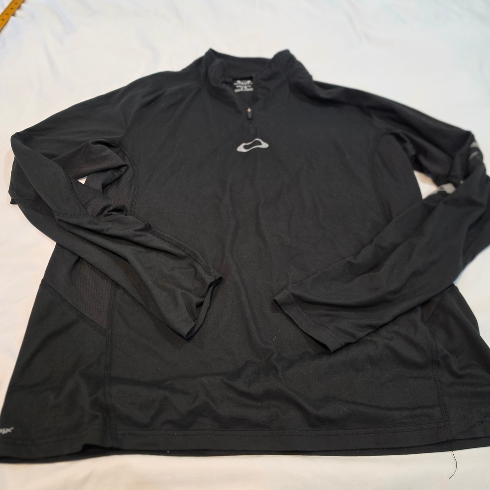 Oakley Pullover Men Large Black Excellent O-Hydrolix 1/4 Zip Active Long Sleeve
